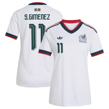 Santiago Gimenez Mexico National Team Women's 2026 Away Replica Jersey- White