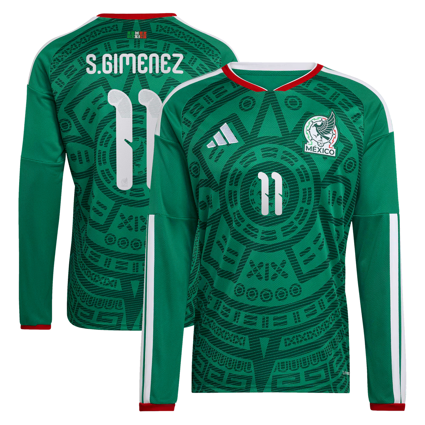 Santiago Gimenez Mexico National Team 2026  Home Replica Long Sleeve Jersey - Green