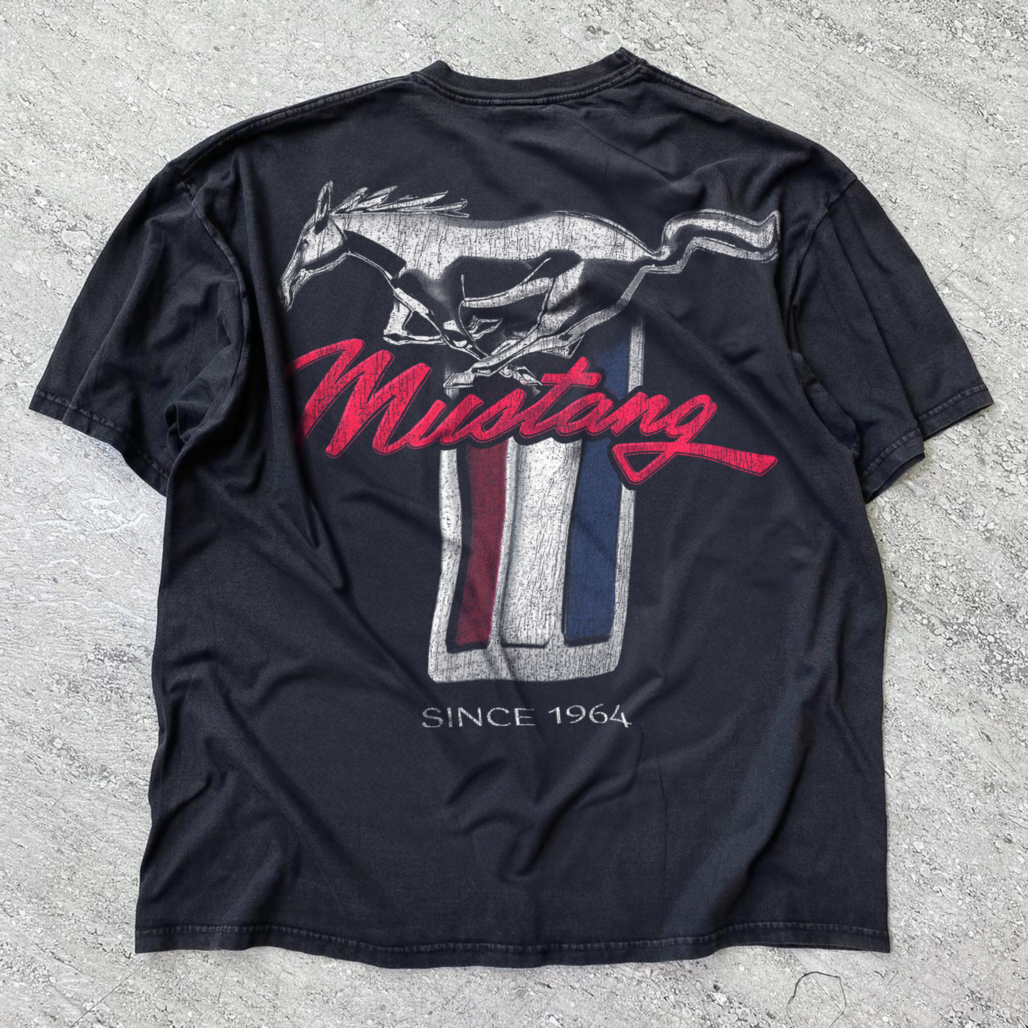 64' Mustang Washed Black Heavyweight Tee