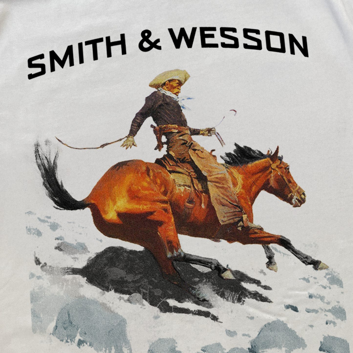 Smith And Wesson 'Cowboy' Heavyweight White T-Shirt