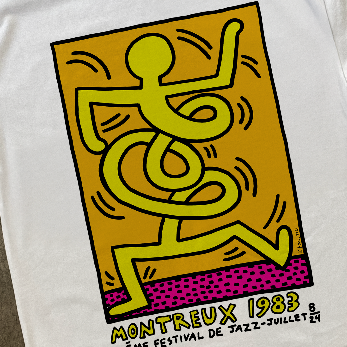 Retro 1983 'K. Haring' Montreux Heavyweight White T-Shirt