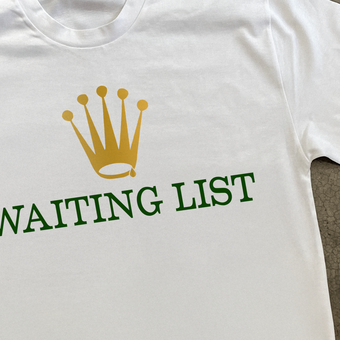 'Waiting List' Heavyweight White T-Shirt