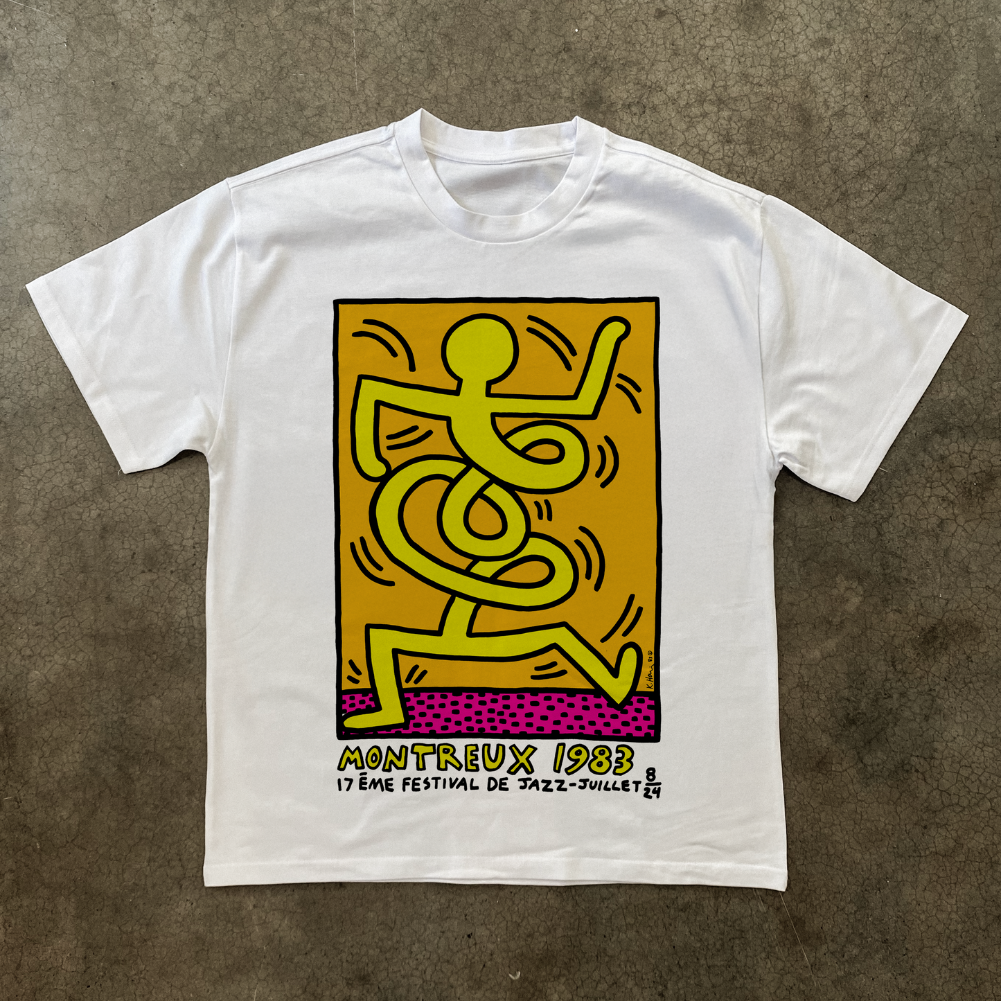 Retro 1983 'K. Haring' Montreux Heavyweight White T-Shirt