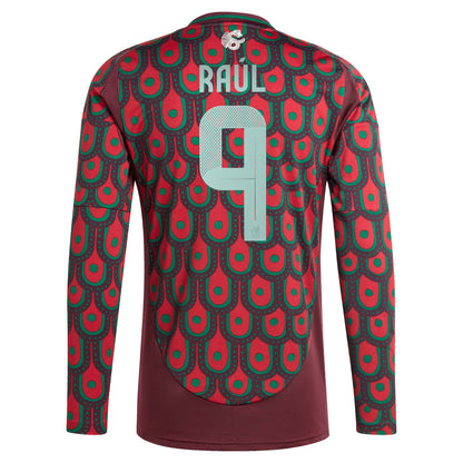 Raul Jimenez Mexico National Team 2024 Home Replica Player Long Sleeve Jersey - Burgundy