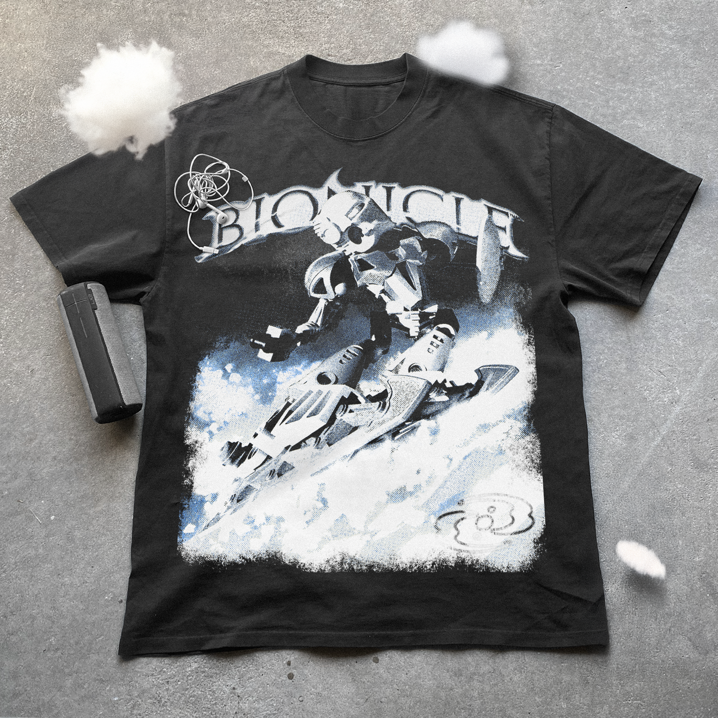 Bionicle 'Snow' Kopaka Heavyweight Washed Black T-Shirt