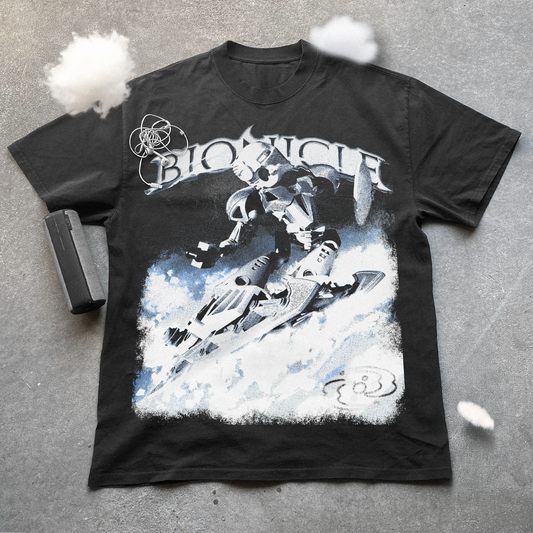Bionicle 'Snow' Kopaka Heavyweight Washed Black T-Shirt