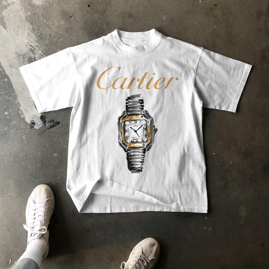 Cartier 'Santos Dumont' Heavyweight White T-Shirt