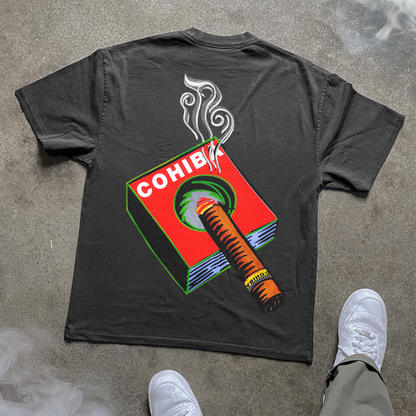 Cohiba Cigars 'Smoke' Heavyweight Washed Black T-Shirt