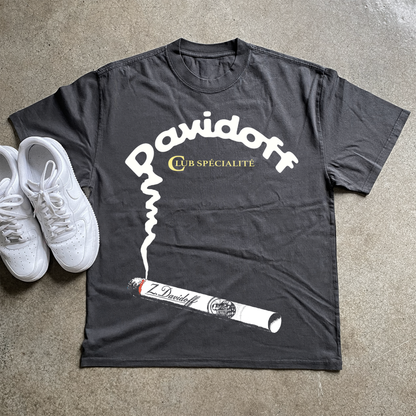 Davidoff Cigarettes 'Smoke' Heavyweight Black T-Shirt