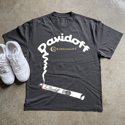Davidoff Cigarettes 'Smoke' Heavyweight Black T-Shirt