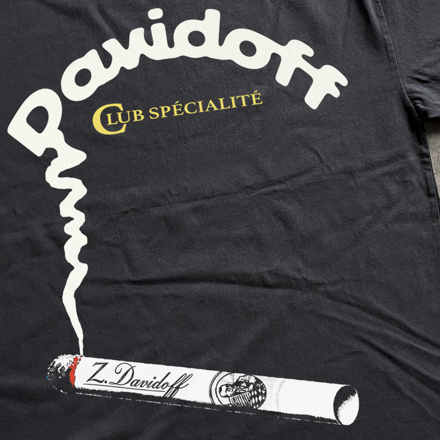 Davidoff Cigarettes 'Smoke' Heavyweight Black T-Shirt