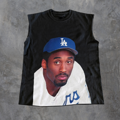 24 Dodgers 'Bean' Kobe Black Cut-Off T-Shirt