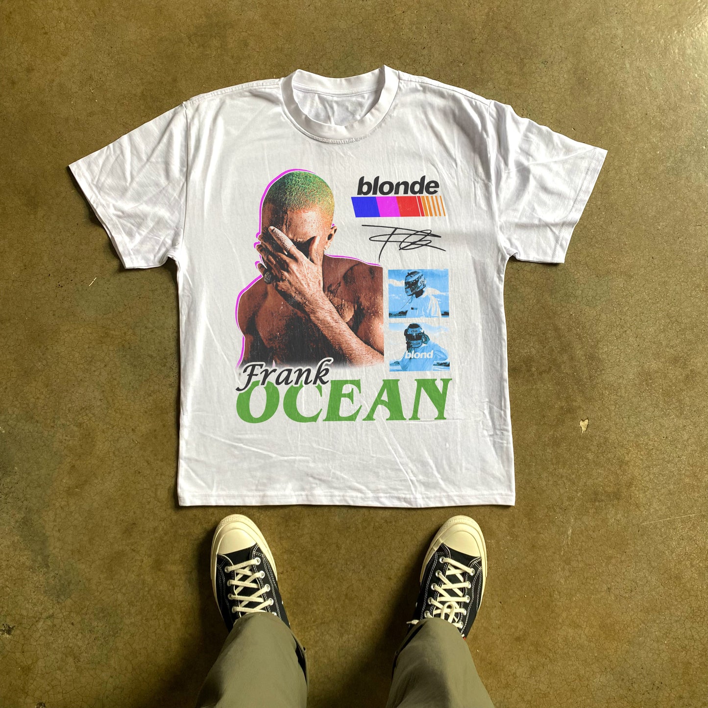 Frank Ocean Blonde Washed Heavyweight White T-Shirt