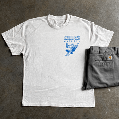 'Gauloises Cigarettes' Box Heavyweight White T-Shirt