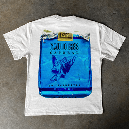 'Gauloises Cigarettes' Box Heavyweight White T-Shirt