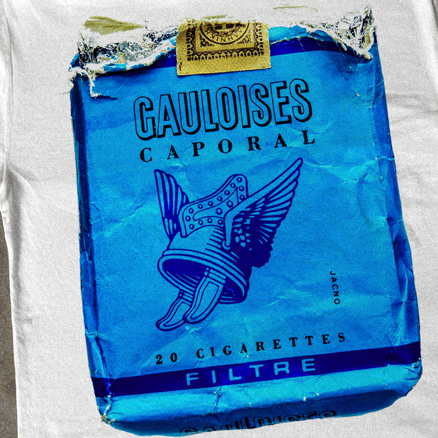 'Gauloises Cigarettes' Box Heavyweight White T-Shirt