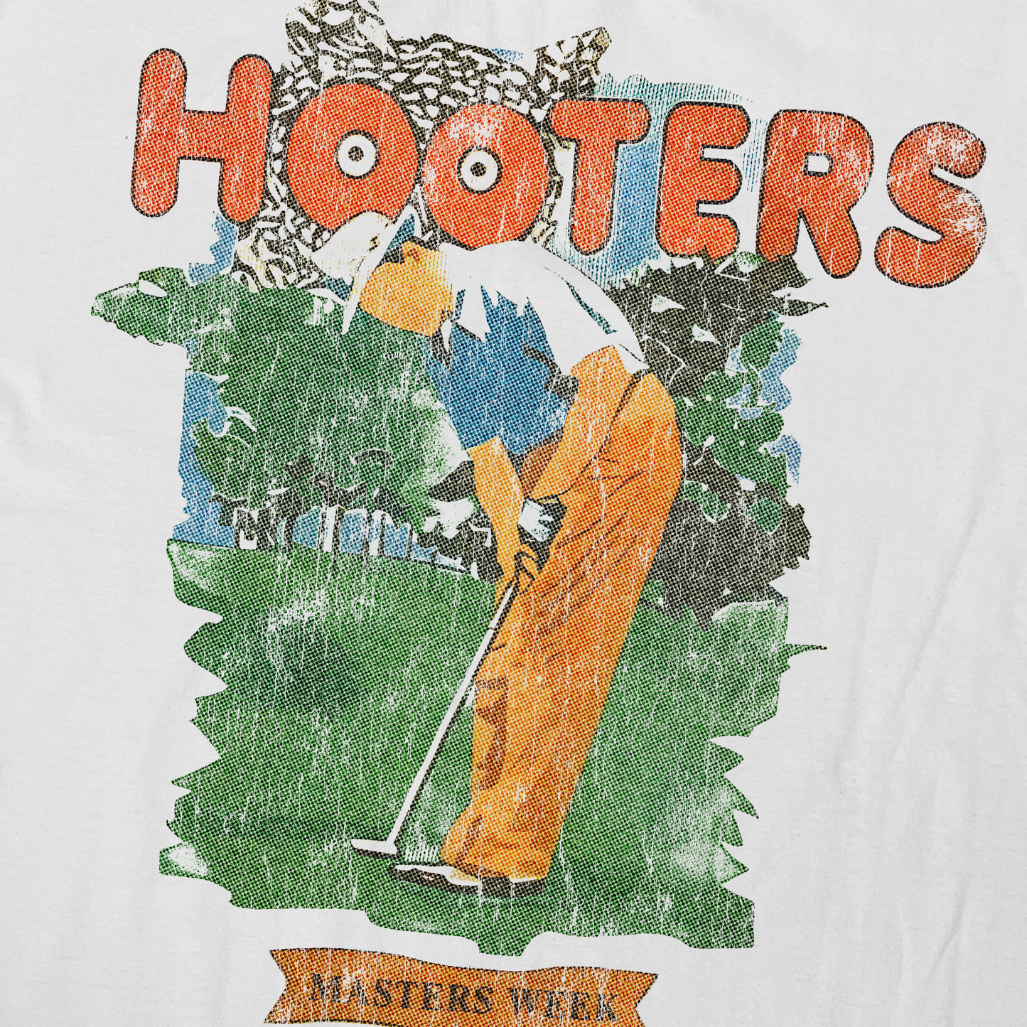 Hooters Match Week 'Augusta' 93 Heavyweight White Cut-Off T-Shirt