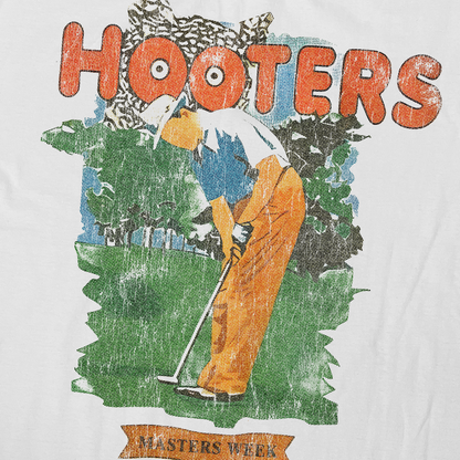 Hooters Match Week 'Augusta' 93 Heavyweight White Cut-Off T-Shirt