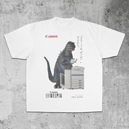 Canon Godzilla Heavy Weight White T-Shirt