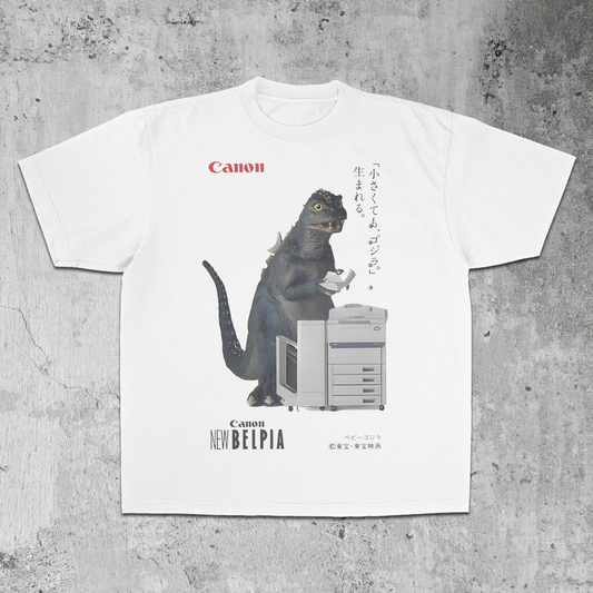Canon Godzilla Heavy Weight White T-Shirt