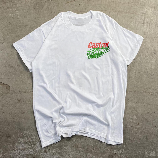 Castr0L Racing Vintage Washed White T-Shirt