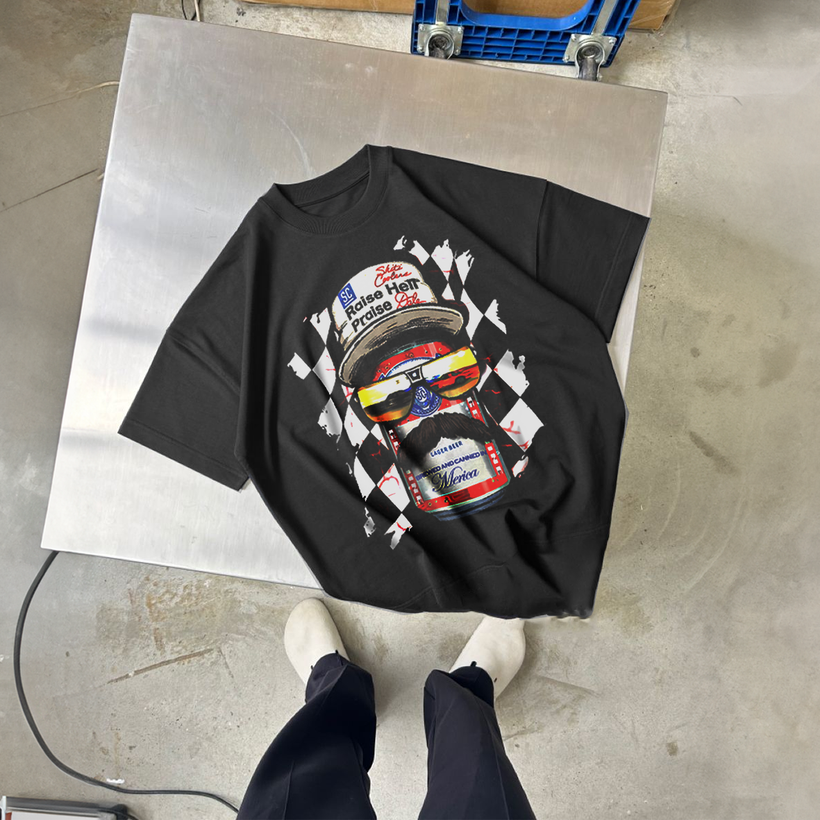 Raise Hell Dale Canhardt Heavy Weight Black T-Shirt