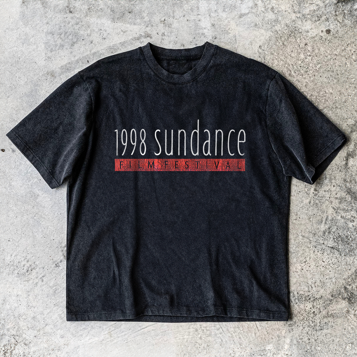 Sundance '98 Film Festival Heavyweight Washed Black T-Shirt