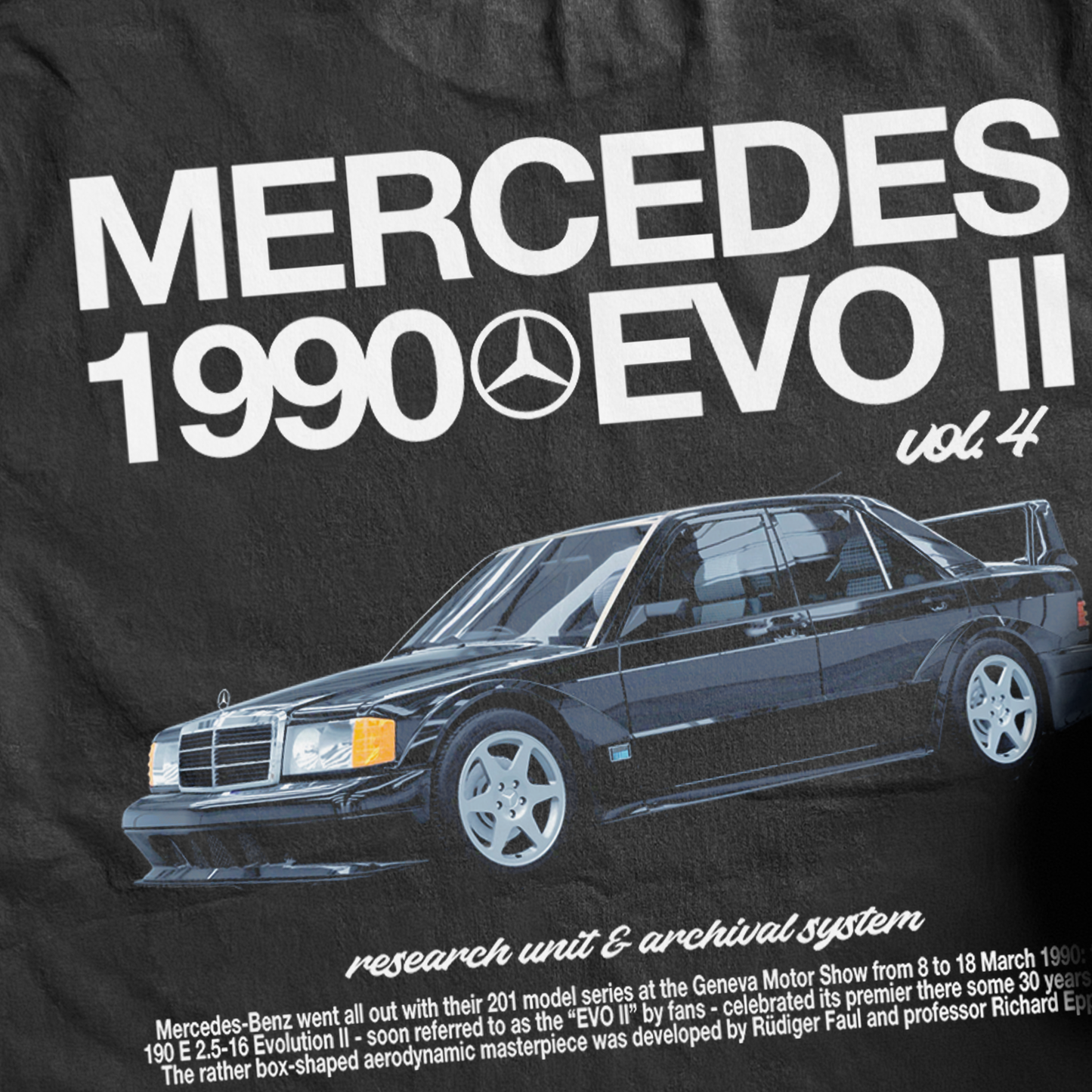 'Merc 1990 Evo II' Heavyweight Black T-Shirt