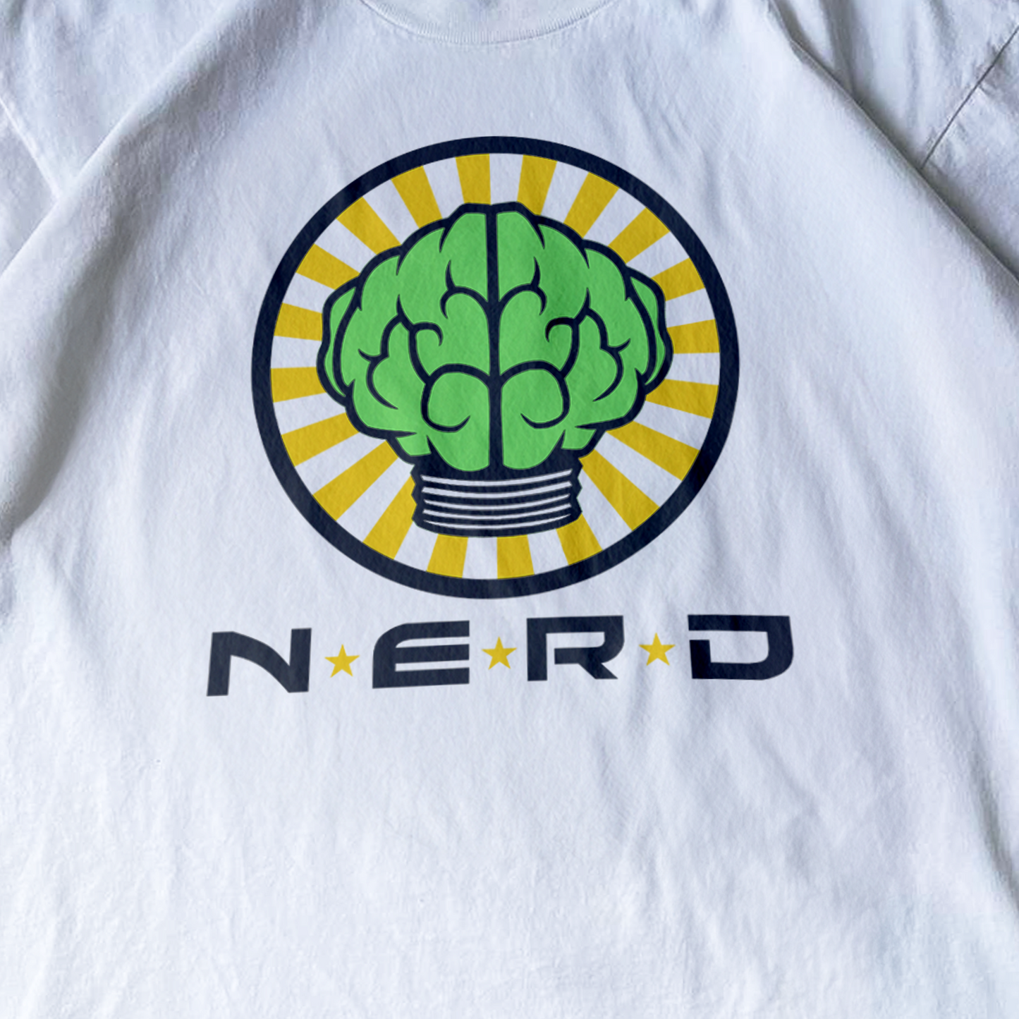 Retro N.E.R.D. '02 Merch 'Brain Logo' Heavyweight White T-Shirt