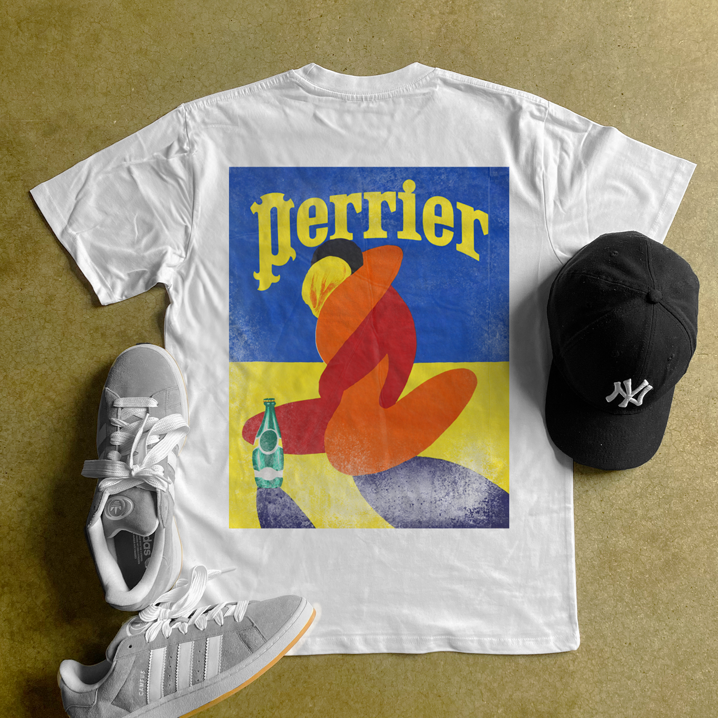 Vintage Treated Perrier 'Embrace' Heavyweight Tee