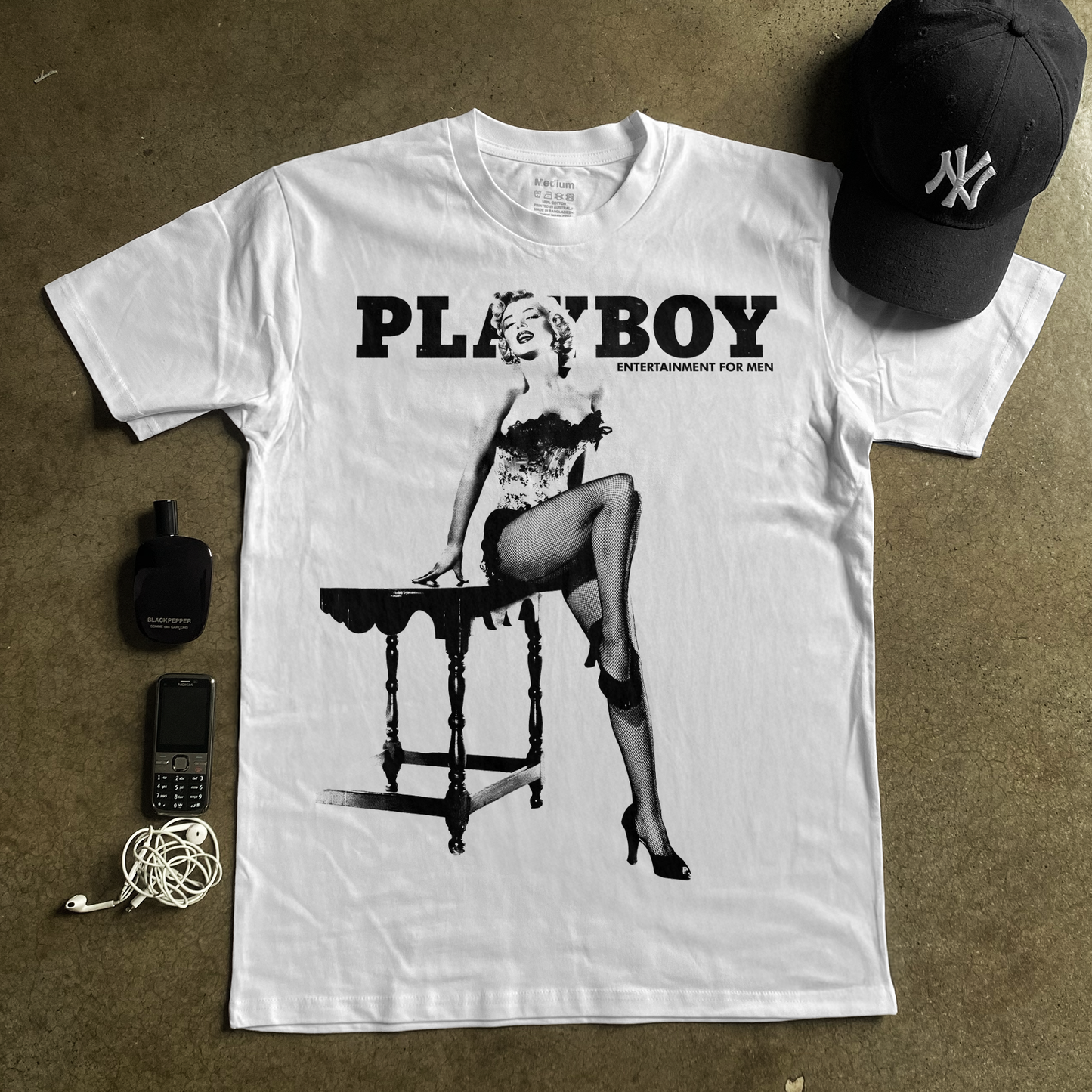 Playboy 1953 Cover 'Marilyn' Heavyweight White T-Shirt