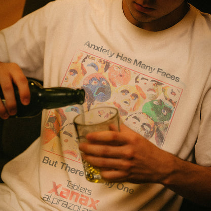 'Anxiety Has Many Faces' Bone Heavy Weight T-Shirt