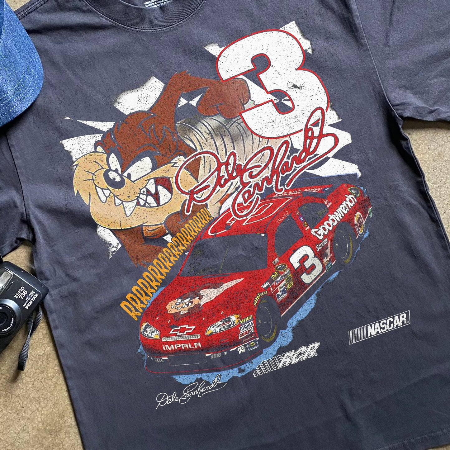 Tasmanian Devil Dale Earnhardt Nascar Heavyweight Black T-Shirt