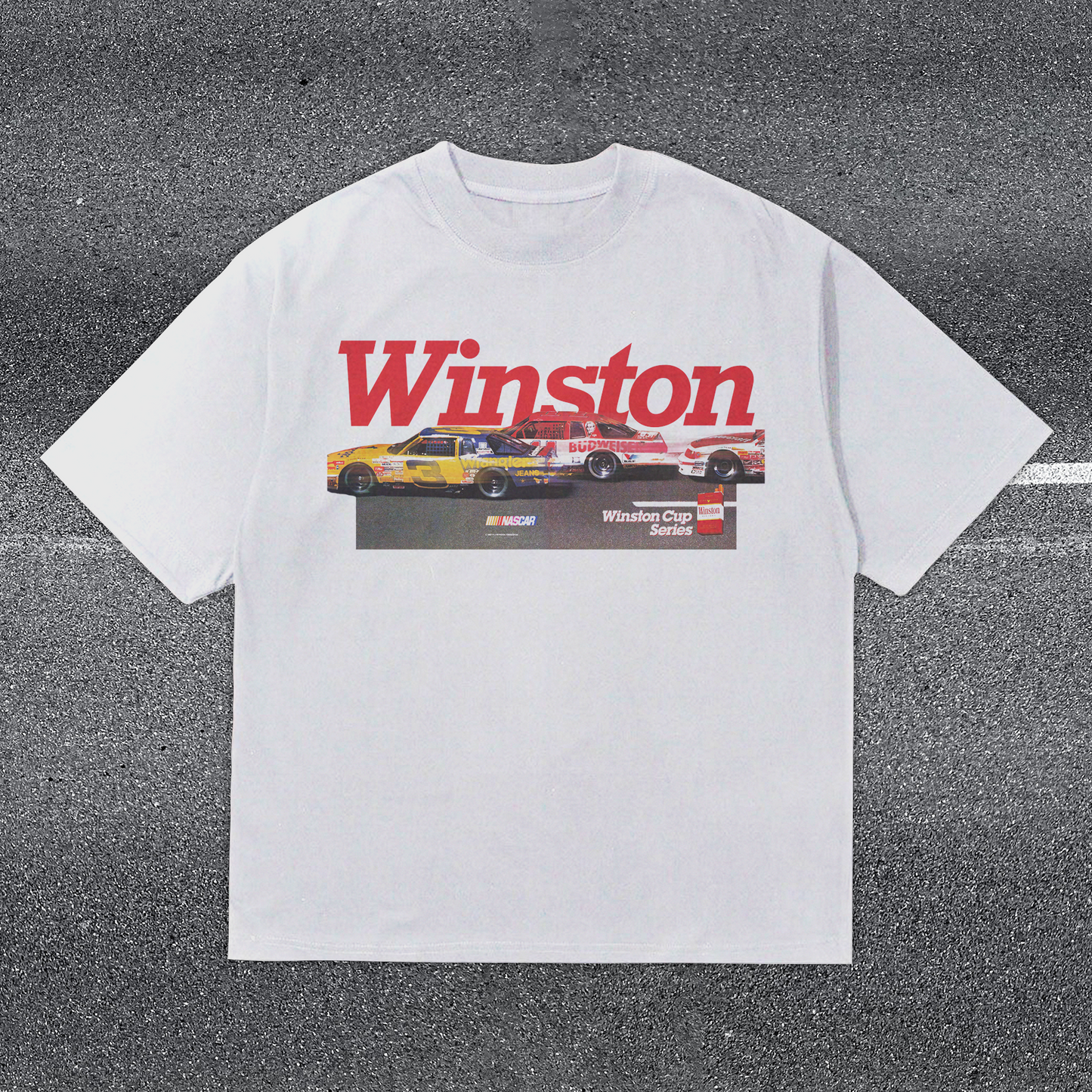Winston 'Nascar Racing' 80S Heavyweight White T-Shirt