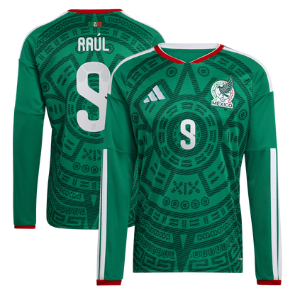 Raúl Jiménez Mexico National Team 2026  Home Replica Long Sleeve Jersey - Green