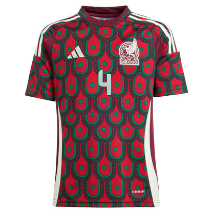 Edson Alvarez Mexico National Team Youth 2024 Home Replica Player Jersey - Burgundy