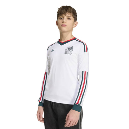 Mexico National Team Youth 2026 Away Replica Long Sleeve Jersey - White