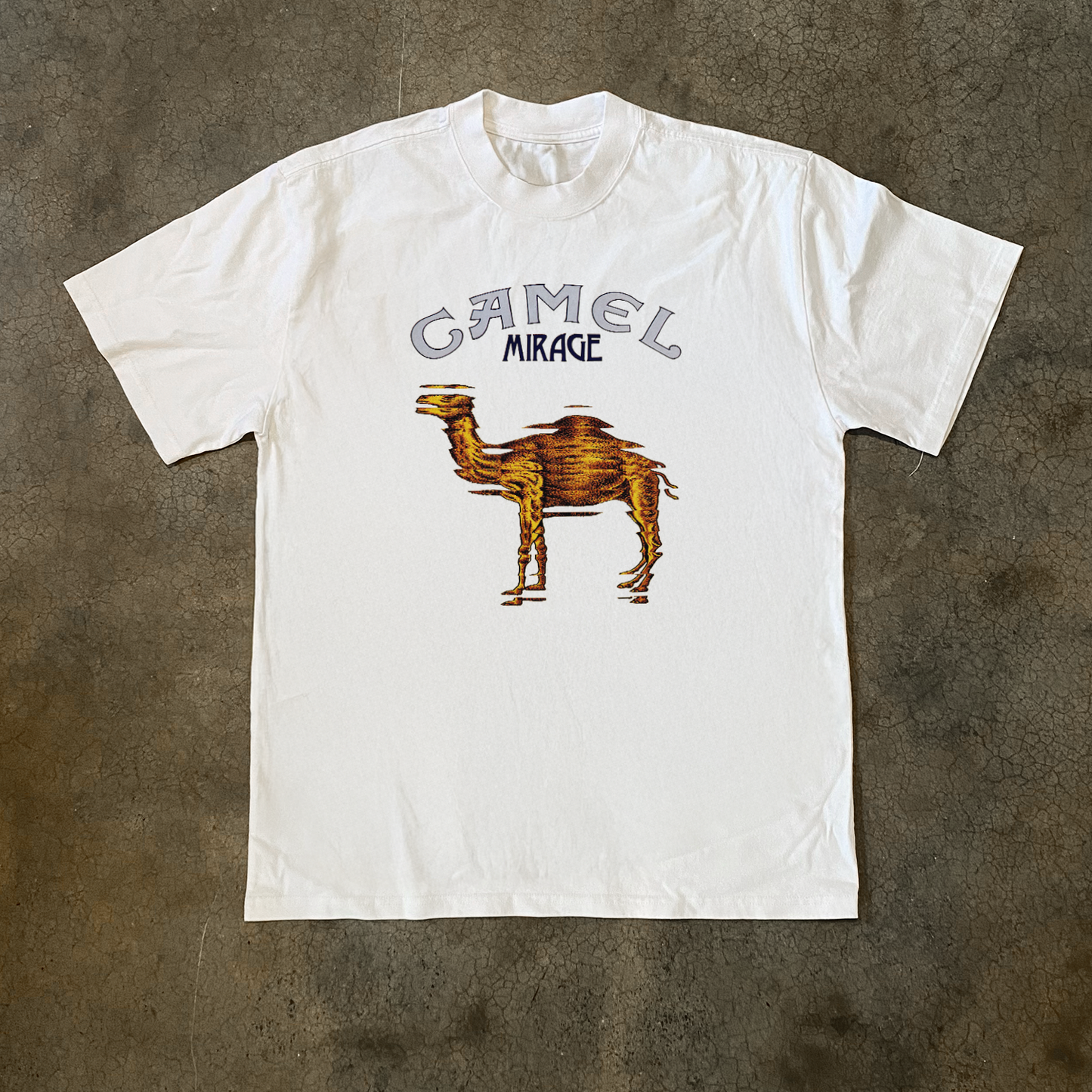 Camel 'Mirage' Faded Heavyweight White Tee