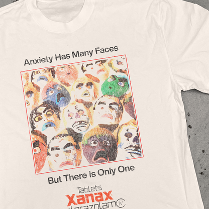 'Anxiety Has Many Faces' Bone Heavy Weight T-Shirt