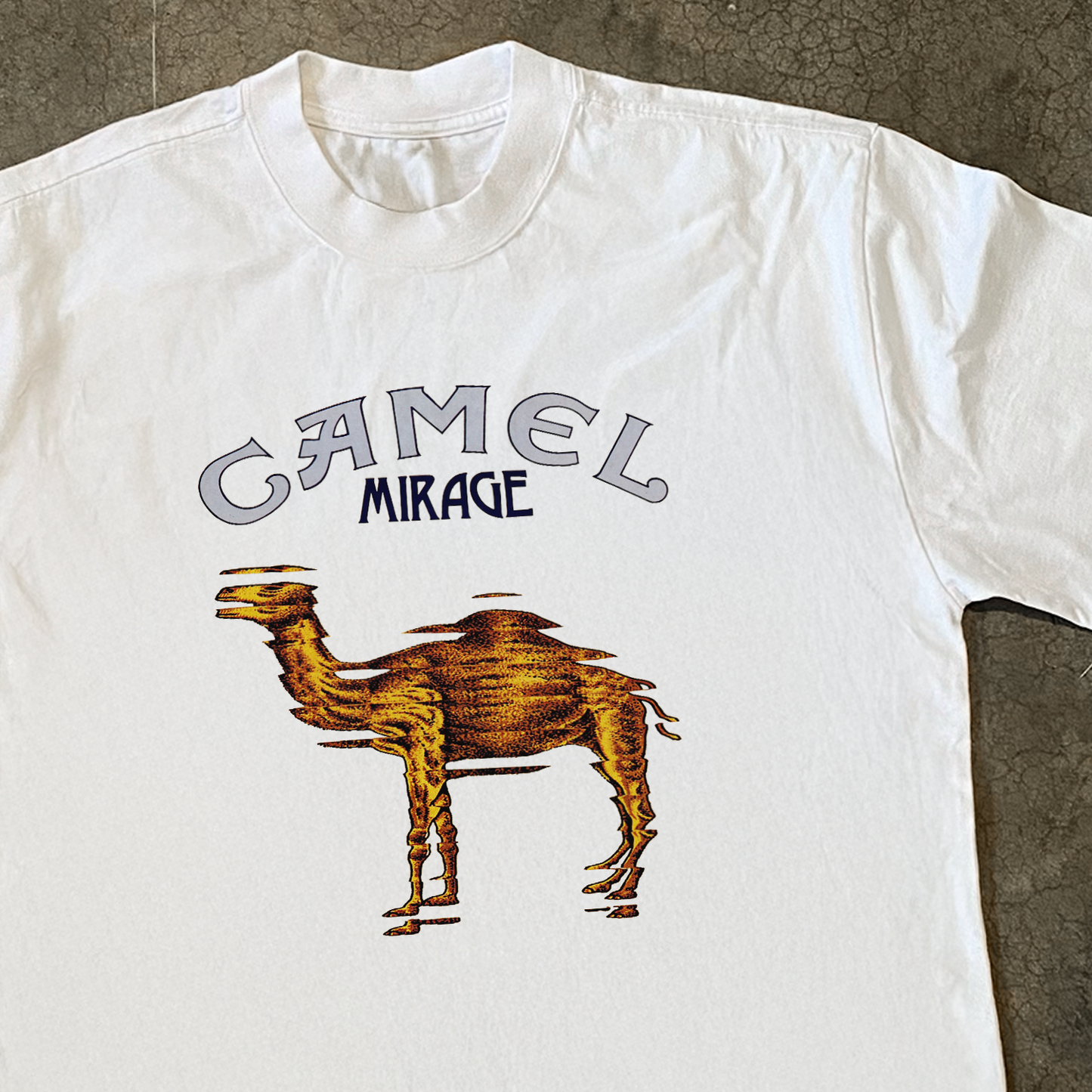 Camel 'Mirage' Faded Heavyweight White Tee