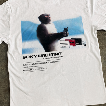 1988 Sony 'Meditating Monkey' White Heavyweight Faded Tee