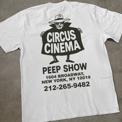 Nyc Vintage 'Circus Cinema' Broadway Peep Show Heavy Faded Tee