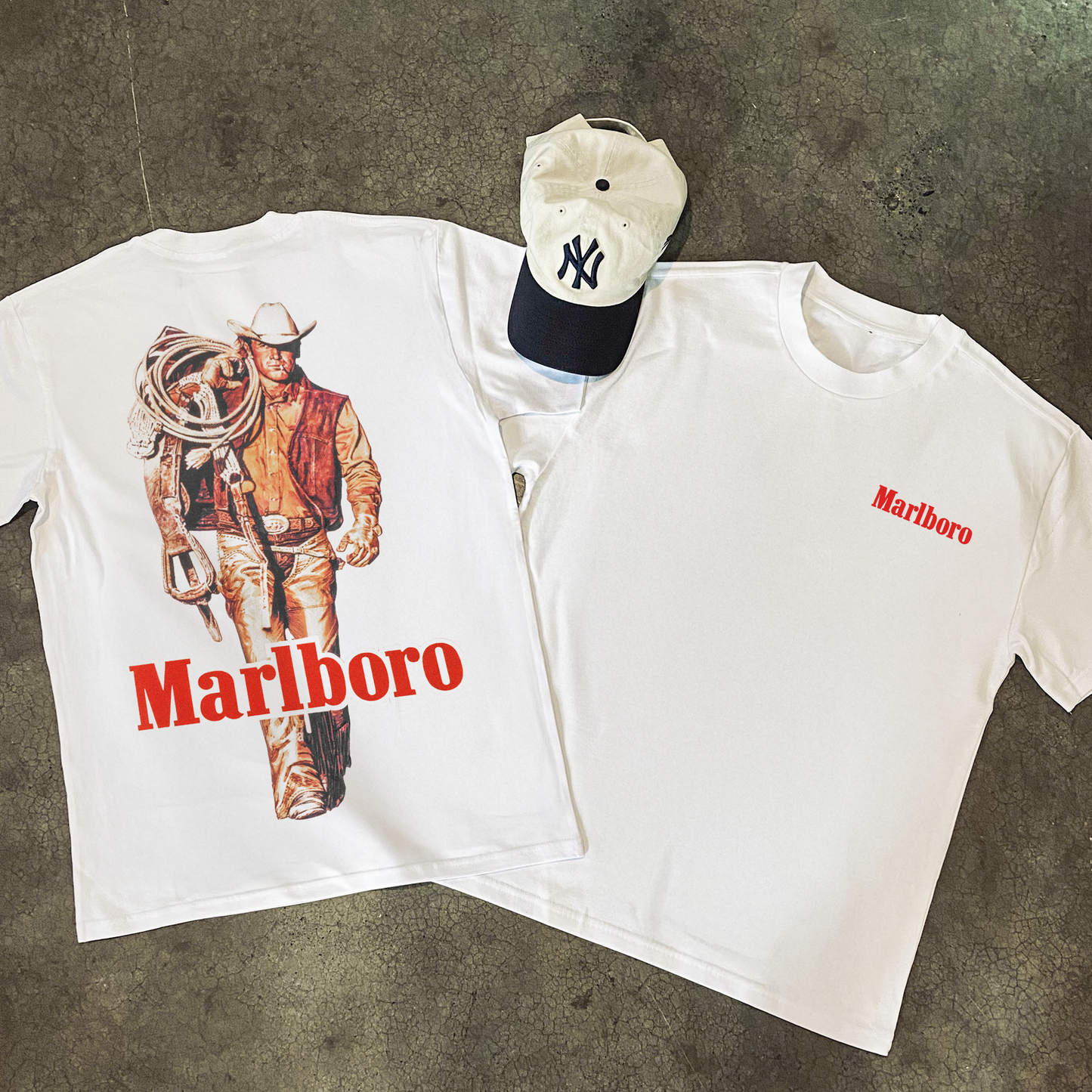 Marlo Man 'Cattle Rustler' Heavyweight White T-Shirt